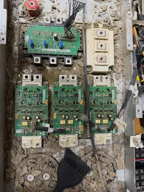 Restauración de tarjeta de control — antes